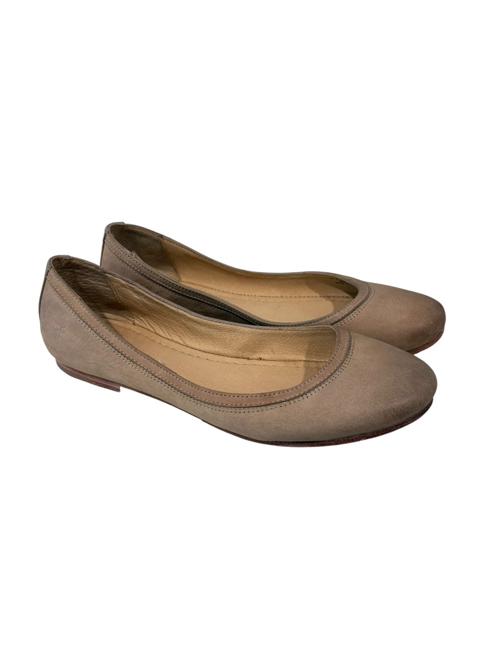 Frye Carson Taupe Suede Leather Round Toe Ballet Flats 10